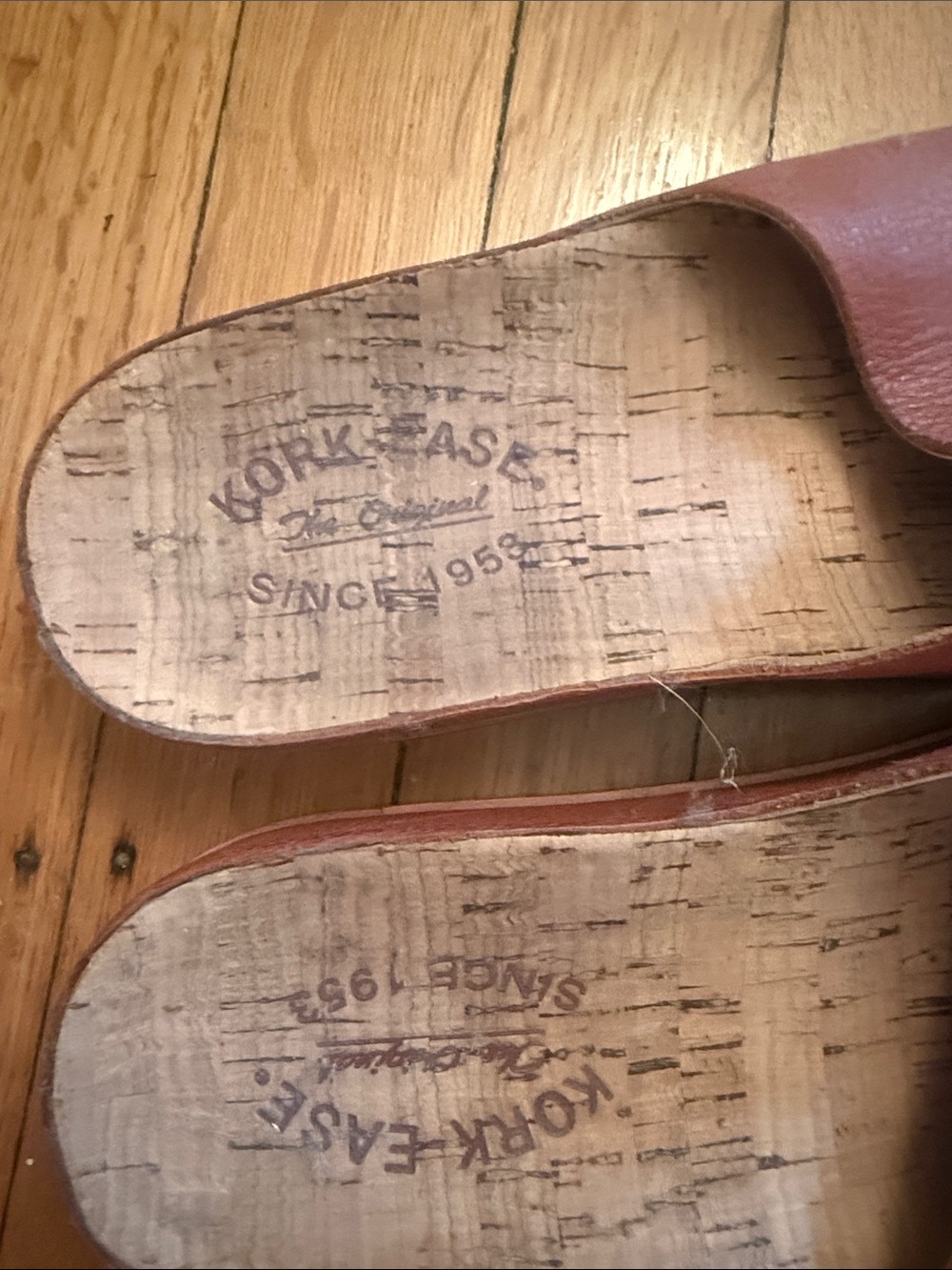 Kork-Ease Rust Leather Slide Sandals - Picture 2 of 4